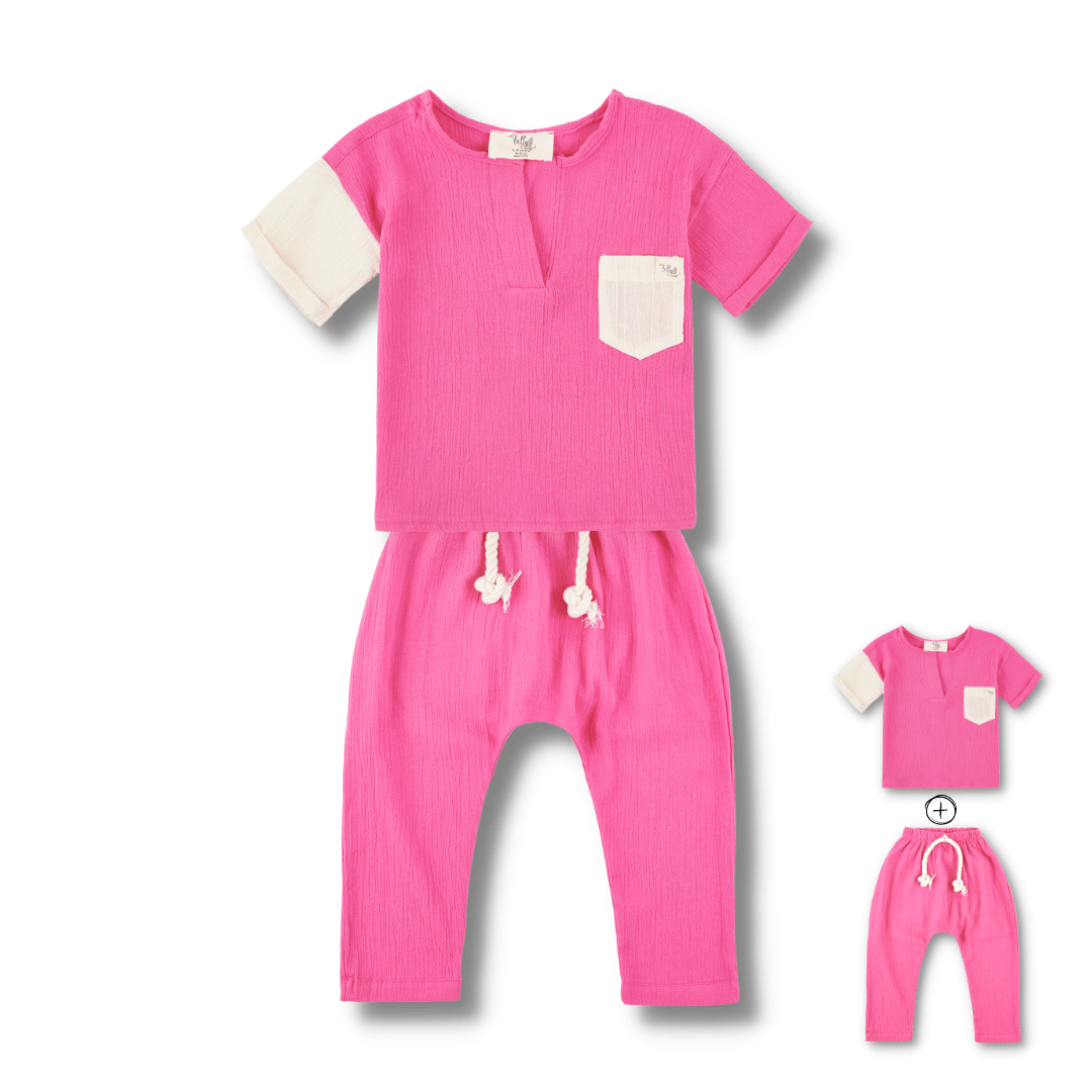 T-Shirt & Pantolon Set Takım Ekru Beyaz