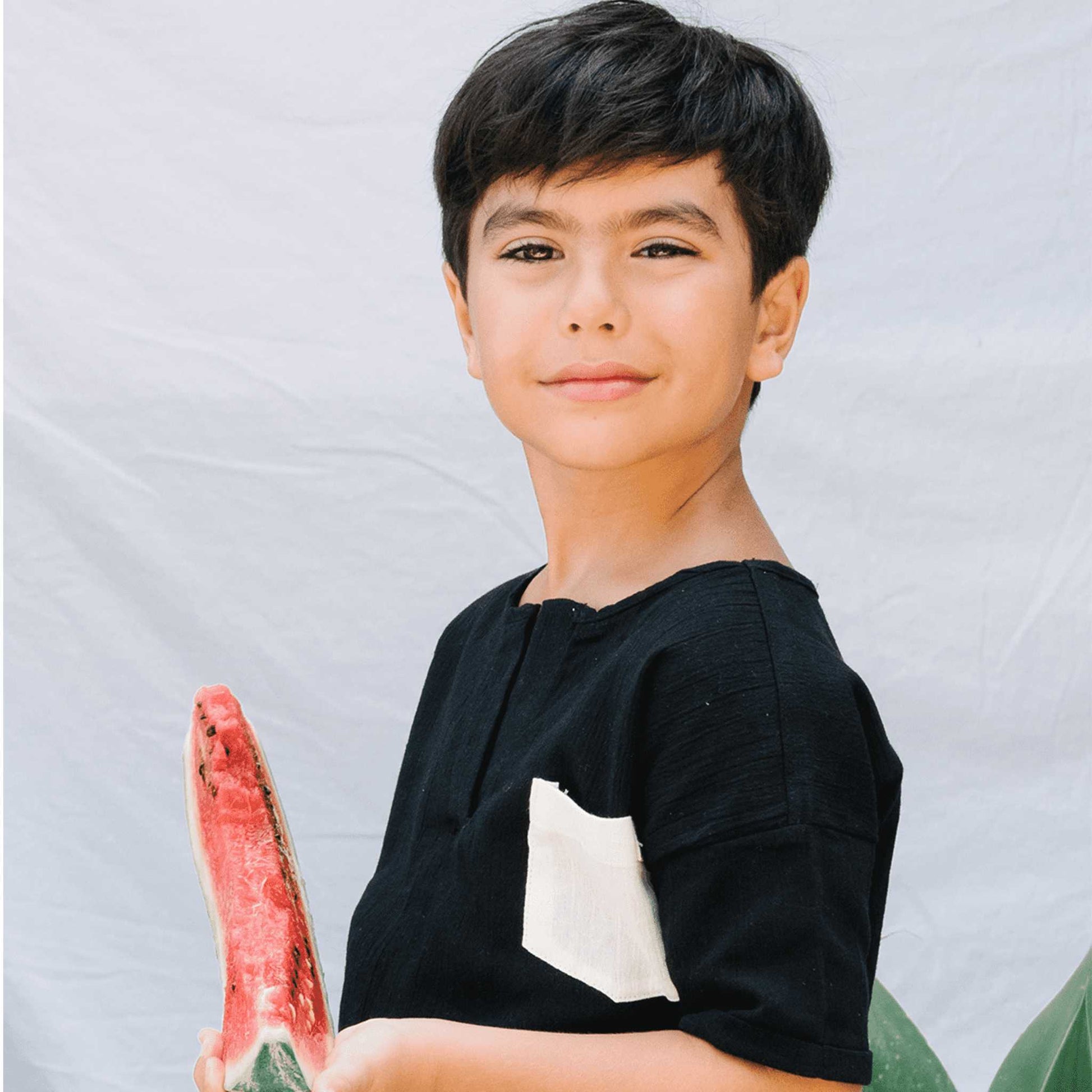 ColorBlock Siyah Beyaz Unisex Çocuk T-Shirt Lally Things