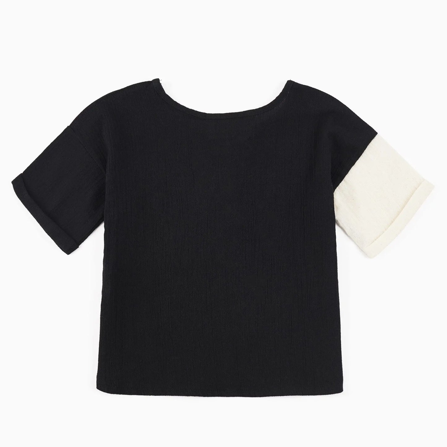 ColorBlock Siyah Beyaz Unisex Çocuk T-Shirt Lally Things