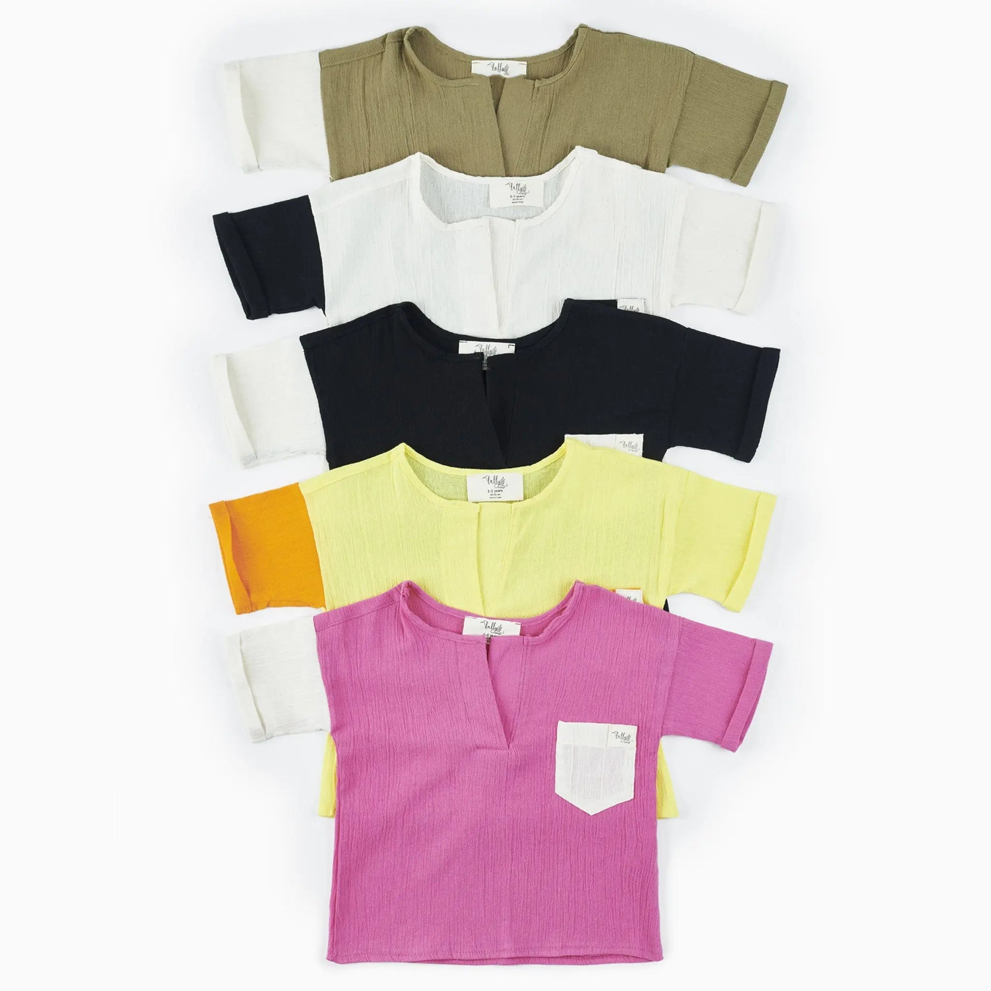 ColorBlock Siyah Beyaz Unisex Çocuk T-Shirt Lally Things