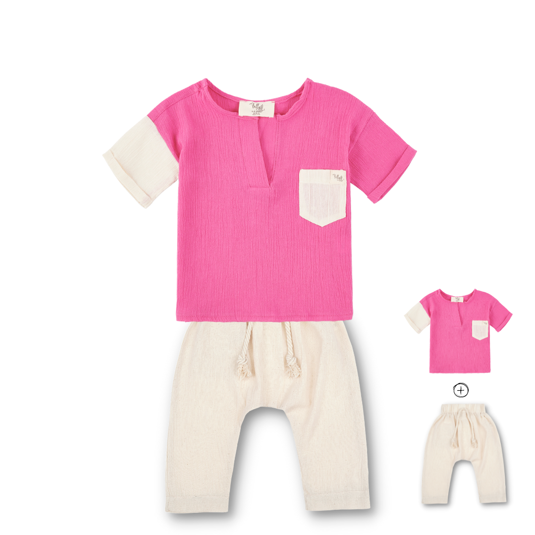 ColorBlock T-Shirt & Pantolon Set Takım