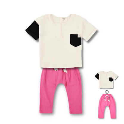 ColorBlock T-Shirt & Pantolon Set Takım Yeşil