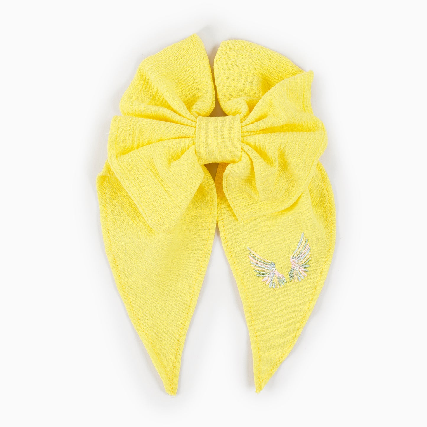 Lally Things Colorblock Wing Embroidered Girl Bow Clasp