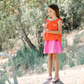 Lally Things ColorBlock Button Back Şile Cloth Blouse