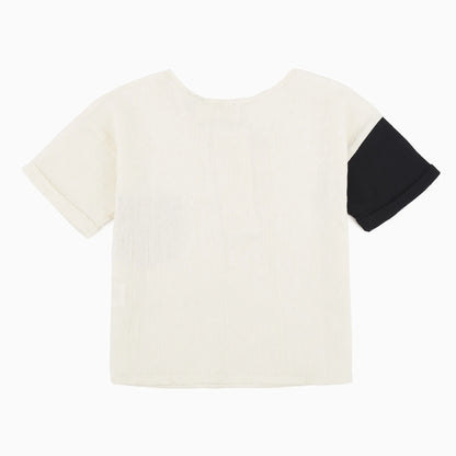 ColorBlock Siyah Beyaz Unisex Çocuk T-Shirt Lally Things