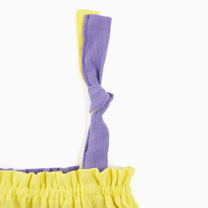 Lally Things ColorBlock Çift Taraflı Şile Bezi Kısa Elbise Lally Things